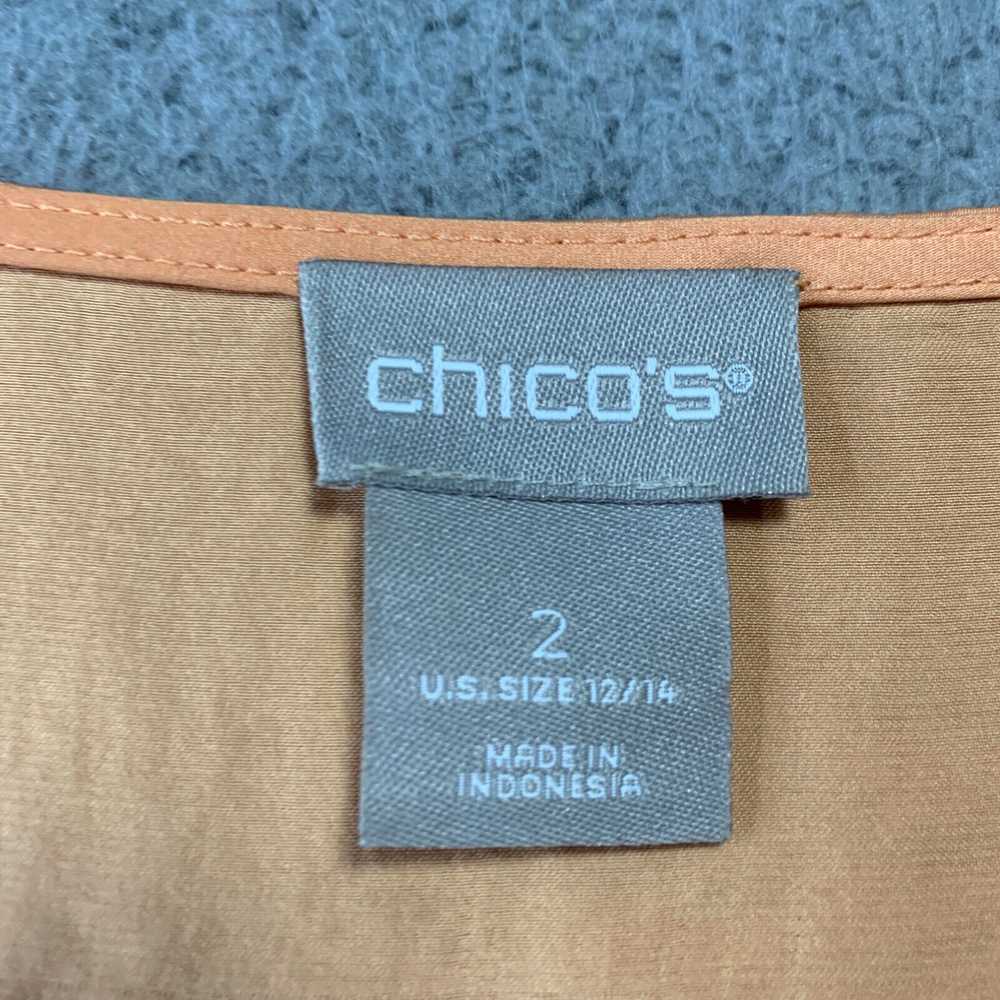 Vintage CHICOS Blouse Womens Size 2 Large Top 3/4… - image 3