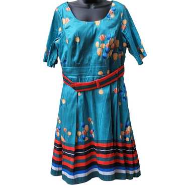 Designer Eshakti Tulip Smocked Dress Women Sz 1X -