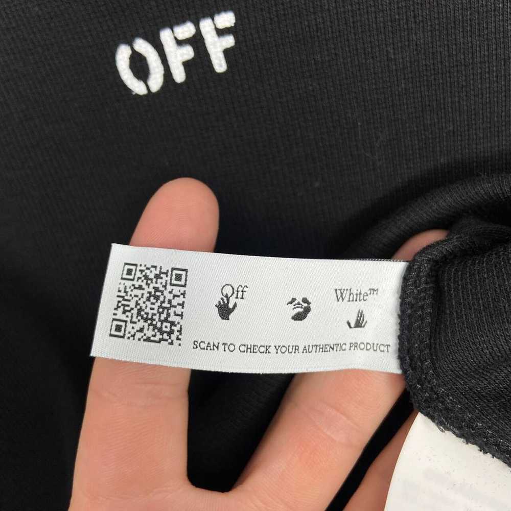 Off-White Off-White Ribbed Crop Top Logo T-Shirt … - image 11
