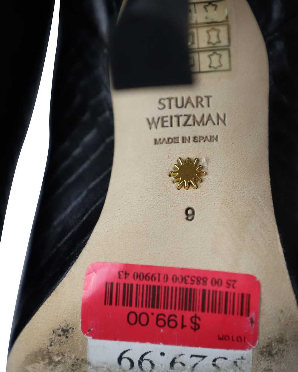 Stuart Weitzman Crocodile-Embossed Black Leather … - image 7