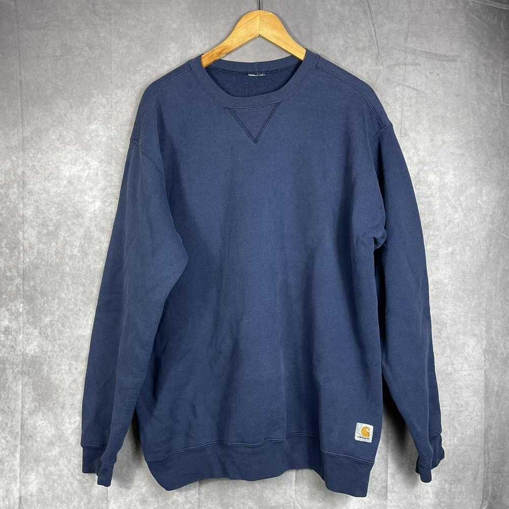 Carhartt Mens Carhartt Navy Blue Pullover Sweatsh… - image 1