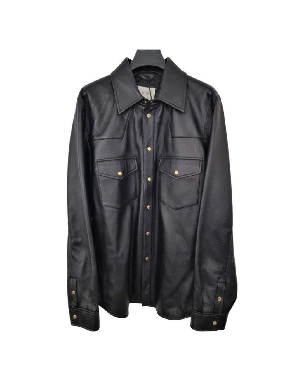 Gucci Gucci Leather Logo Jacket $3500 retail - image 1
