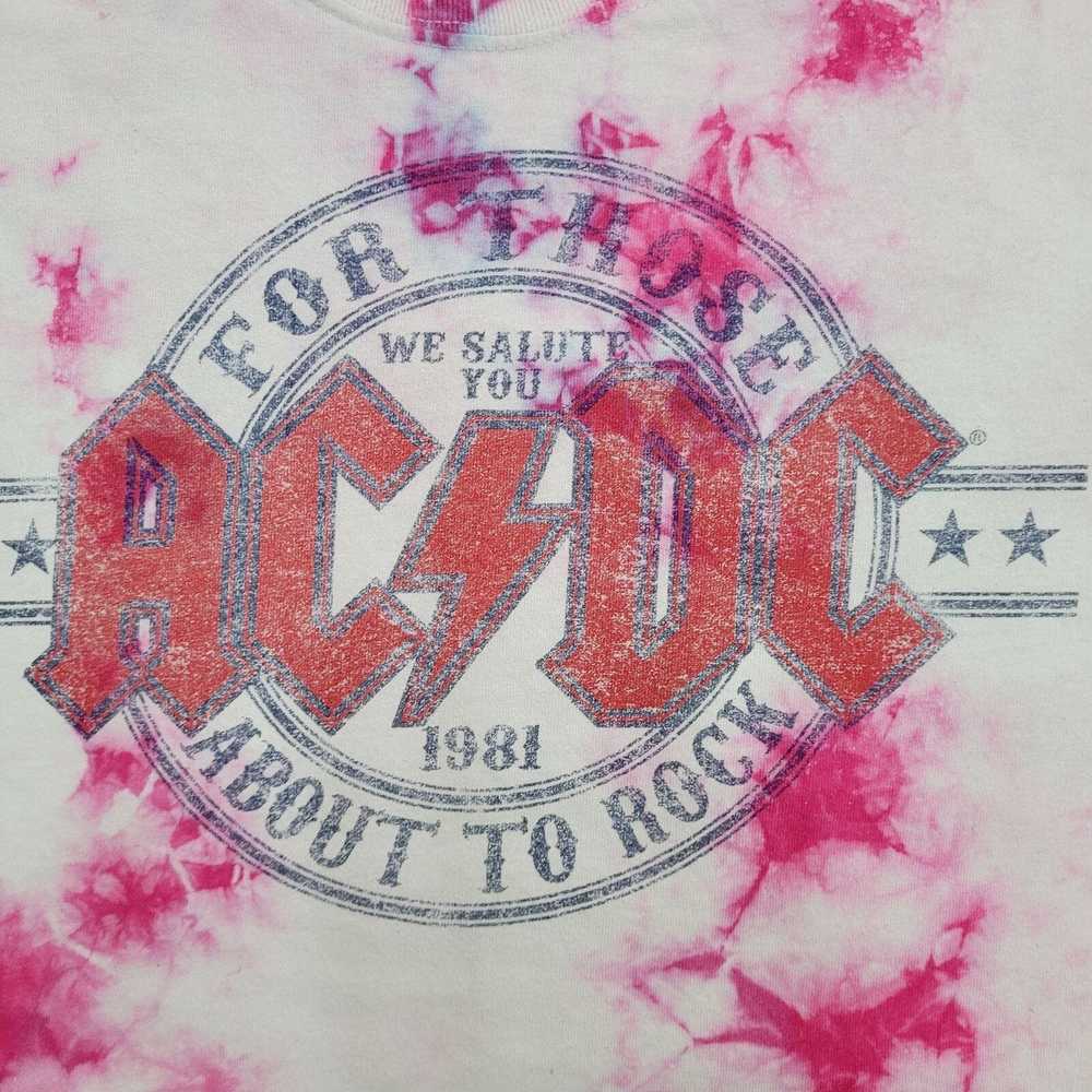 Band Tees 1981 ACDC Rock Band Tie-Dye Crop-Top Sh… - image 3