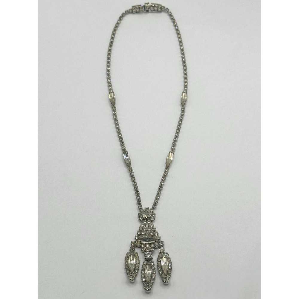 Vintage Vintage glass rhinestone collar necklace - image 1