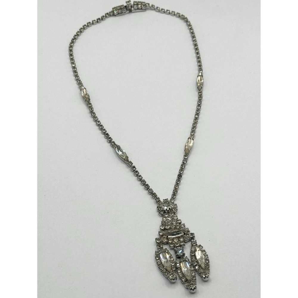 Vintage Vintage glass rhinestone collar necklace - image 3