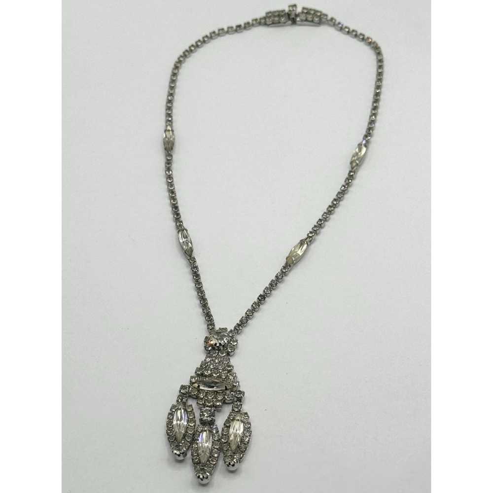 Vintage Vintage glass rhinestone collar necklace - image 4