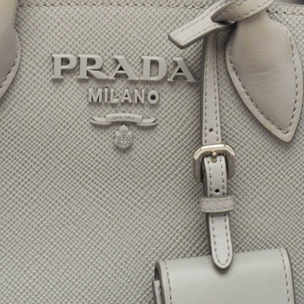 Prada PRADA Grey Saffiano Cuir Leather Monochrome… - image 5