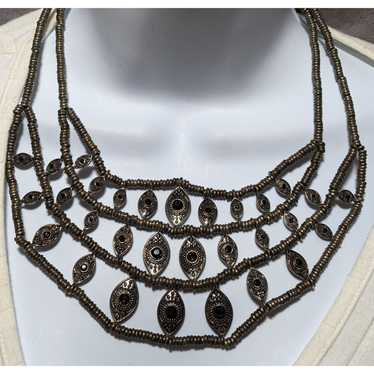 Other Silver Bohemian Bib Necklace - image 1