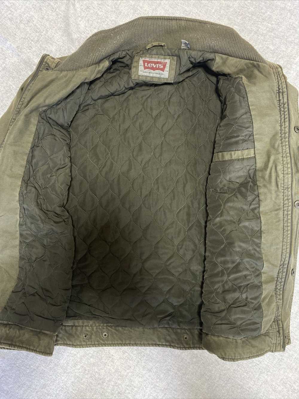 Levi's Levis Jacket Mens Small Green Military Can… - image 5