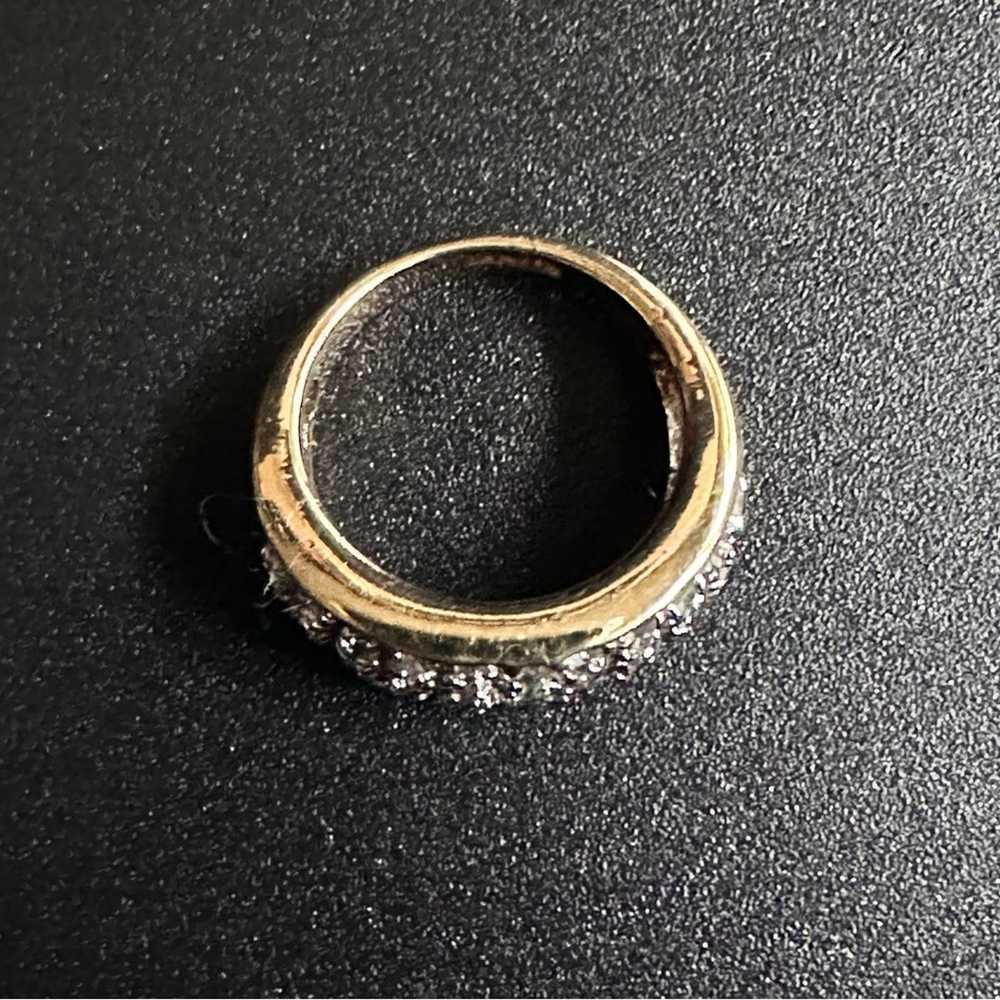 Brand Vintage Wide Band Rhinestone Cluster Ring - image 4