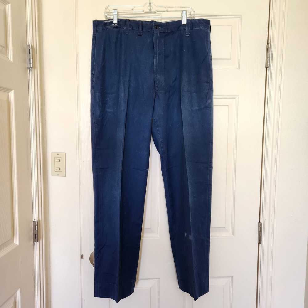 Vintage Vintage 60's mens blue custom made pants … - image 8