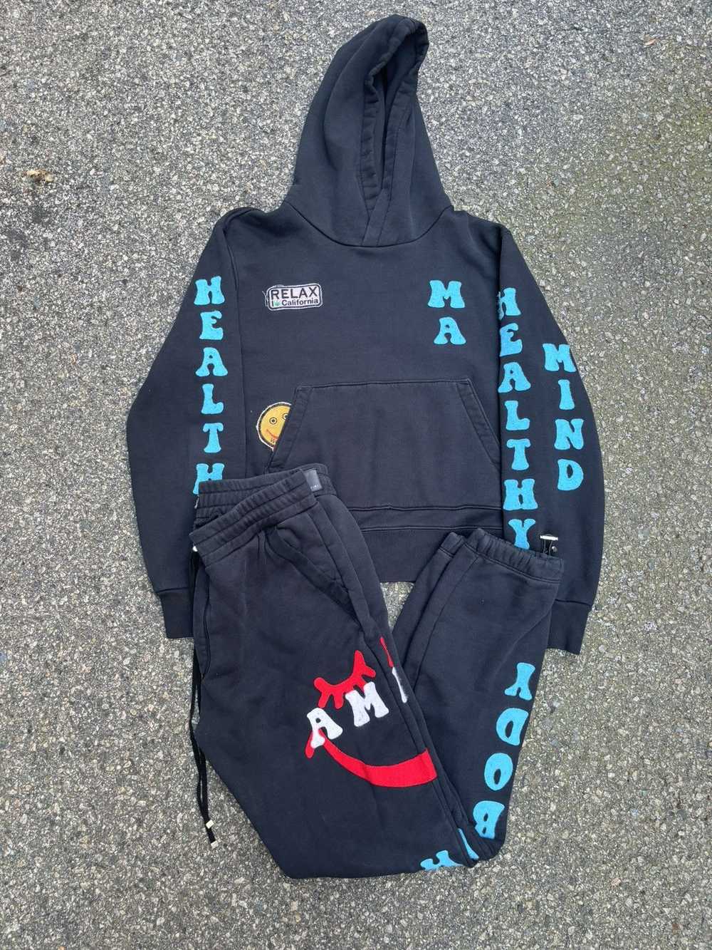 Amiri $2700 Black Healthy Body Patch Sweatsuit - image 2