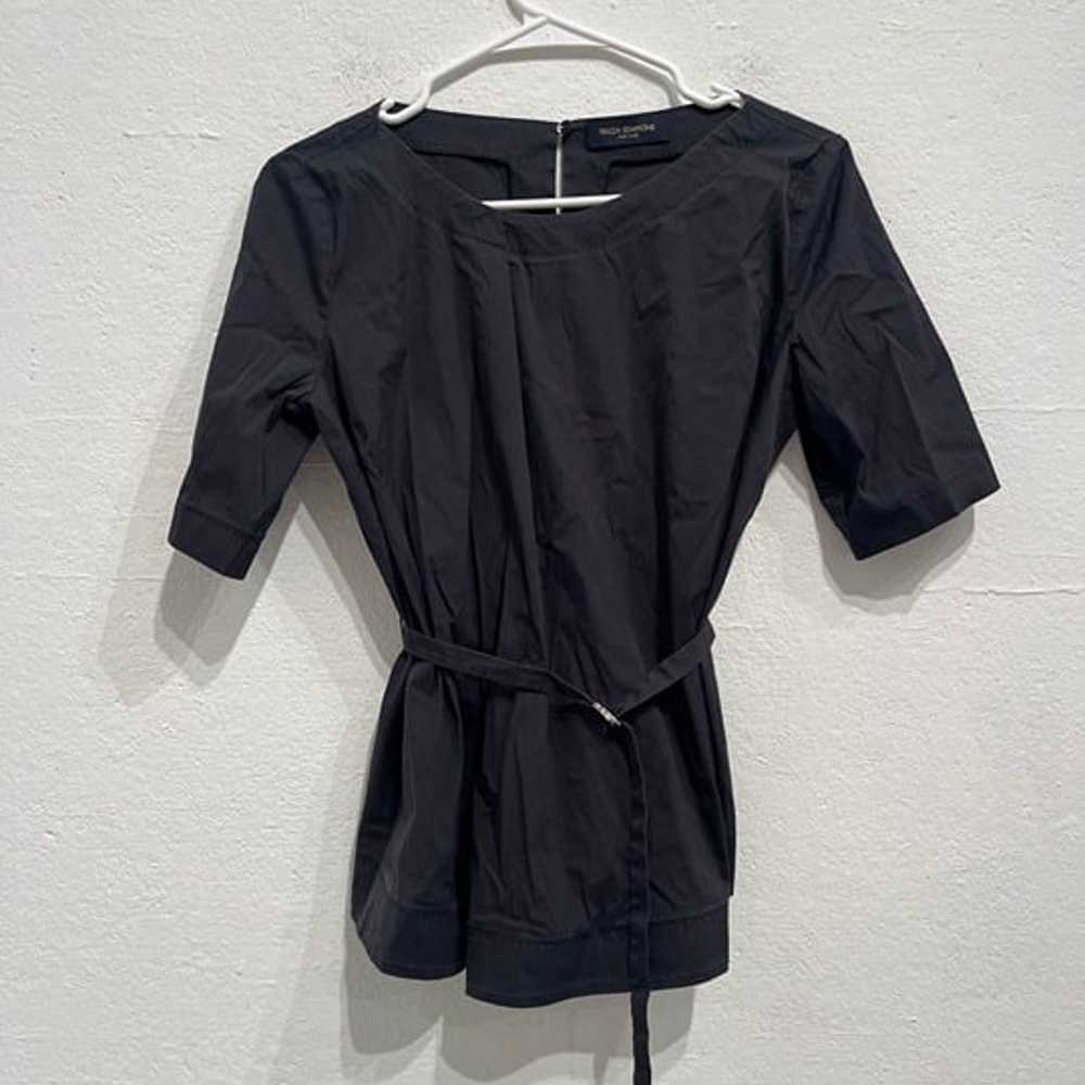 Chic Piazza Sempione black blouse w/ belt - image 1