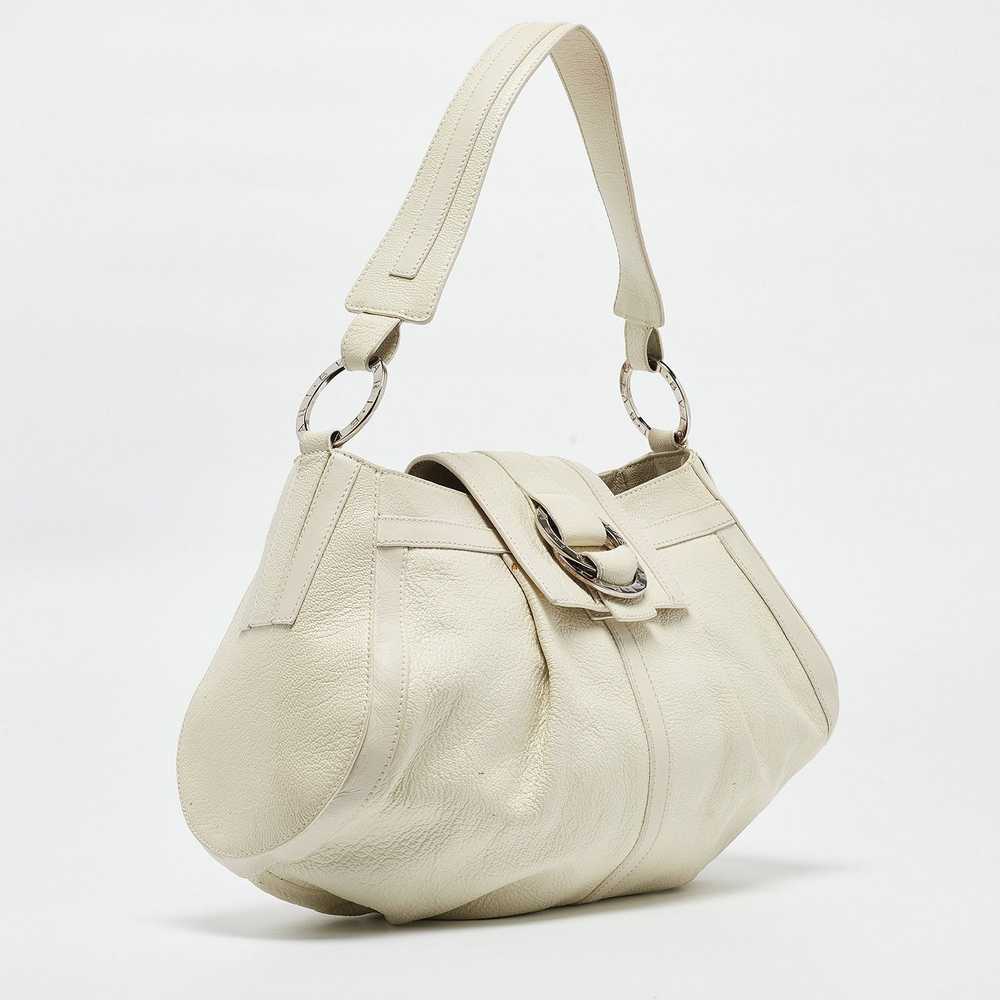 Bvlgari BVLGARI Off White Leather Chandra Shoulde… - image 3