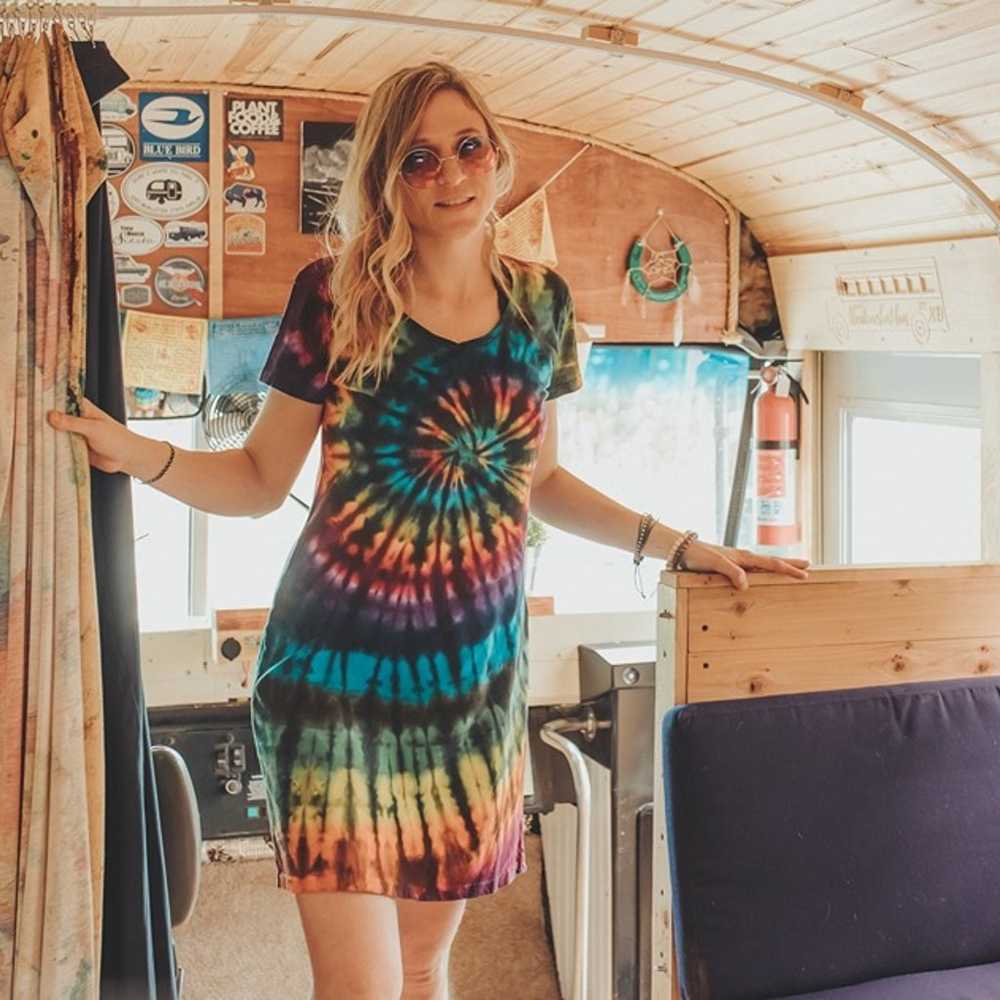 Tie dye dress womens, Beach coverups, Boho hippie… - image 2