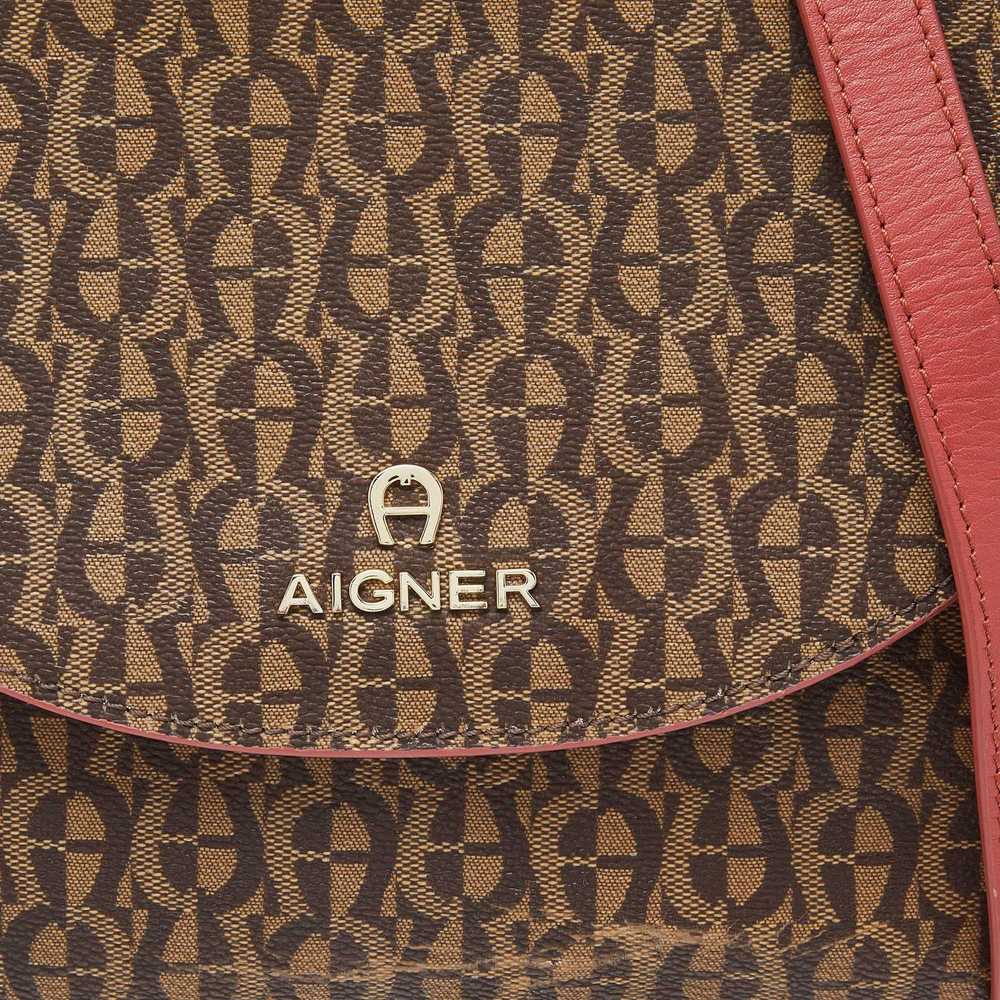 Aigner AIGNER Brown/Red Signature Coated Canvas a… - image 5