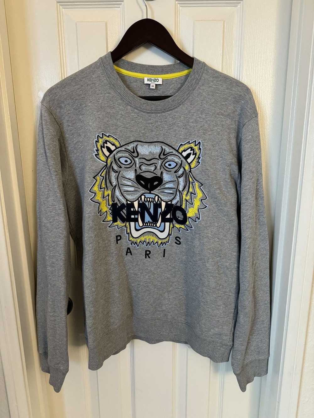 Kenzo KENZO Paris Embroidered Light Grey Crewneck - image 1