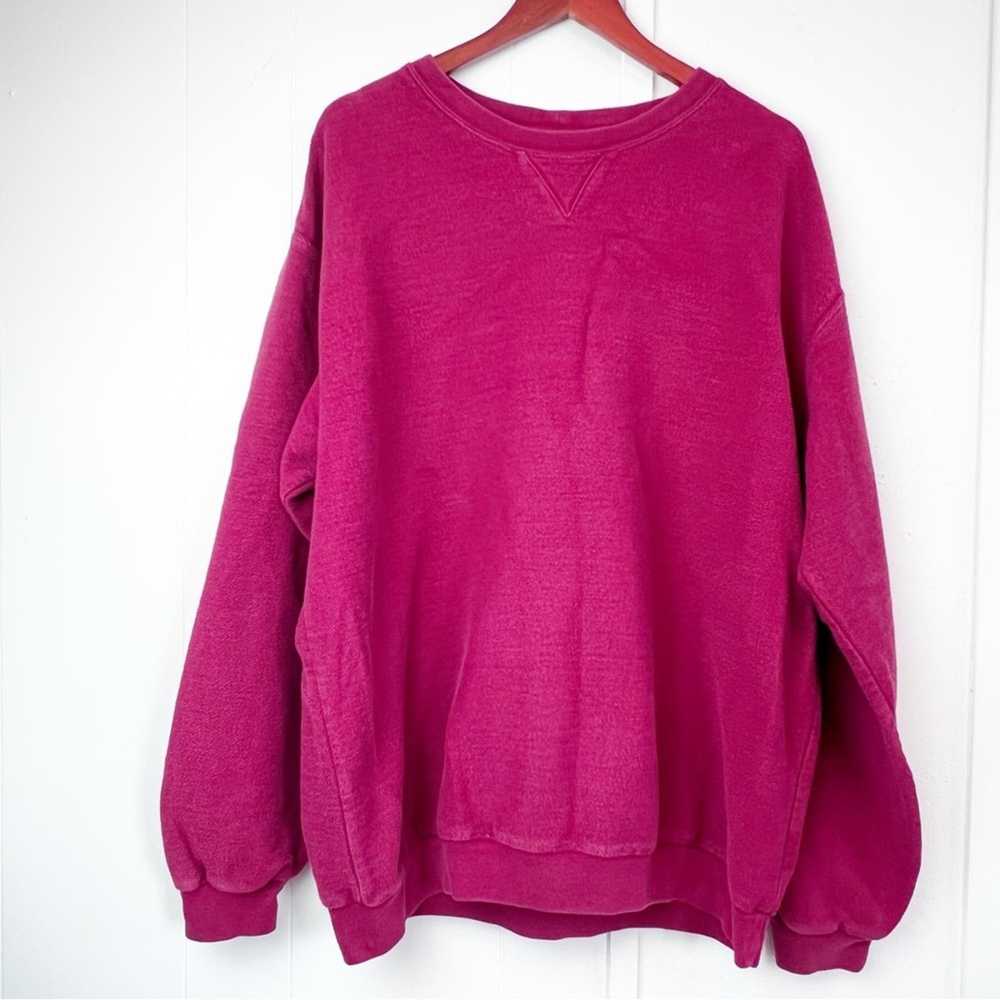 Lands End Vintage Land’s End Red Terry Sweatshirt… - image 2