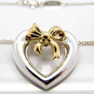 Tiffany & Co. Tiffany Bow Heart Pendant Necklace … - image 1