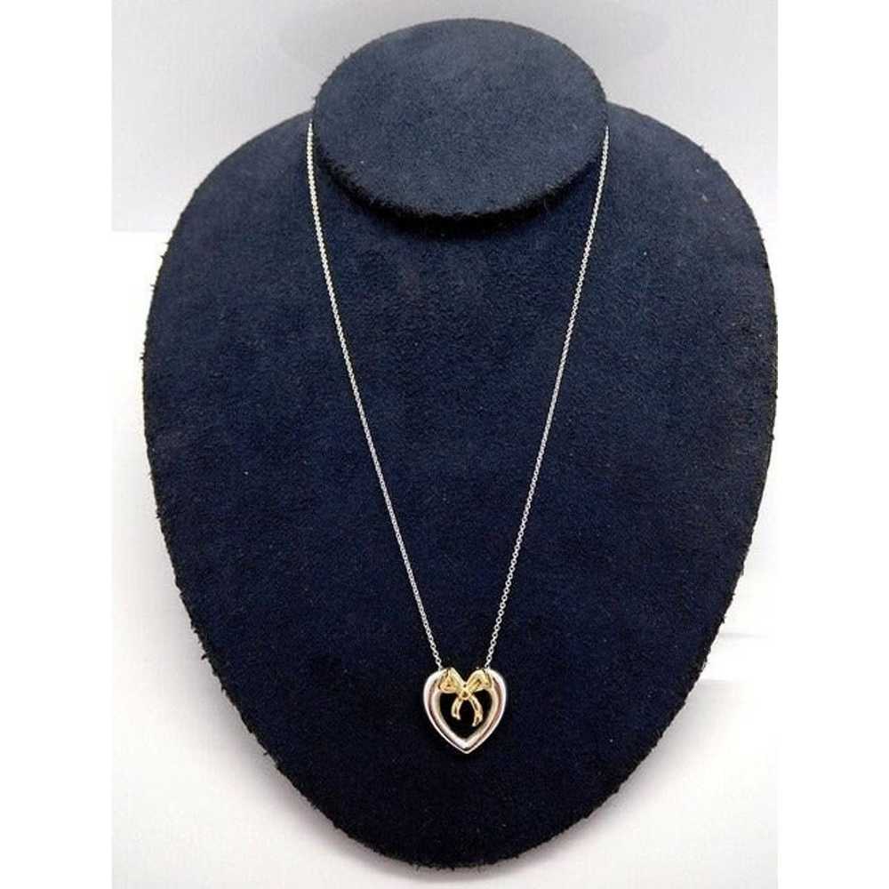 Tiffany & Co. Tiffany Bow Heart Pendant Necklace … - image 3