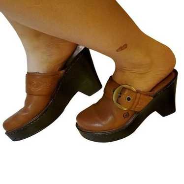 Born Born Clog Heels Shoes Pumps Leather Mules Clo