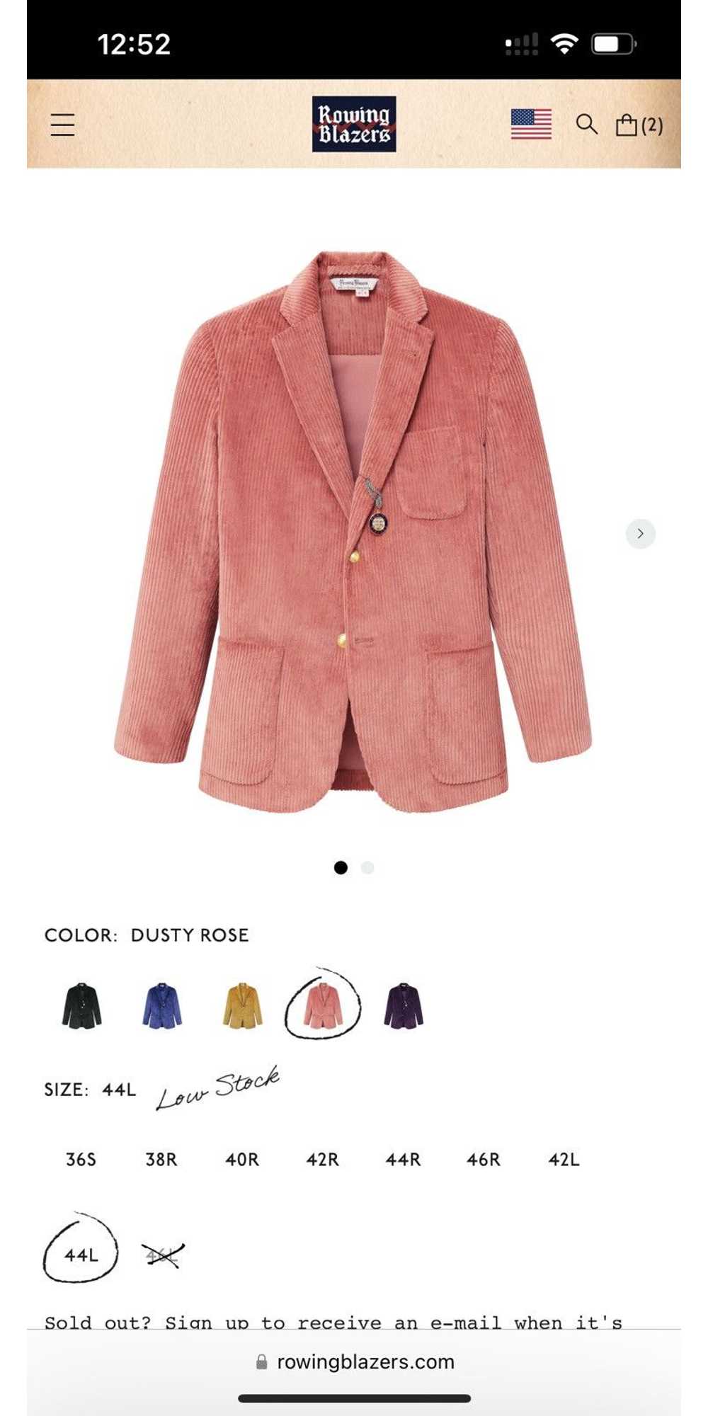 Rowing Blazers Pink Corduroy Blazer - Rowing Blaz… - image 1