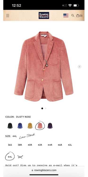 Rowing Blazers Pink Corduroy Blazer - Rowing Blaz… - image 1