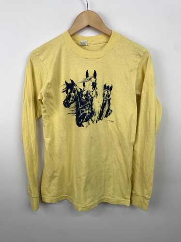 Art × Tee Shirt × Vintage Vintage 1980s 1984 Hors… - image 1