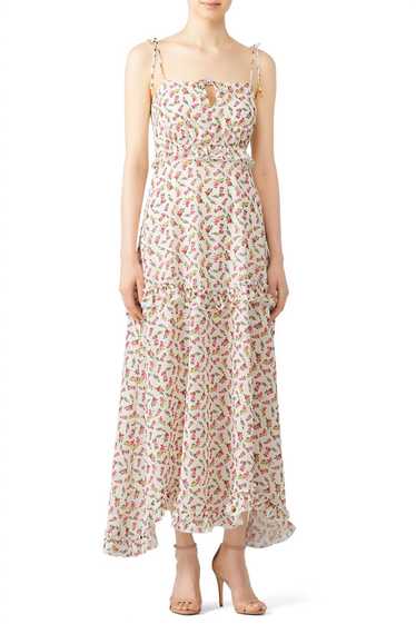Slate & Willow pre-loved ivory rose floral maxi dr