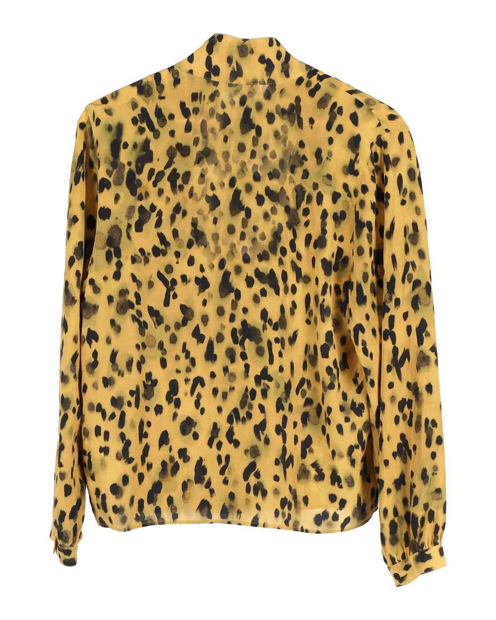 Anine Bing Yellow Cheetah-Printed Silk Shirt with… - image 3