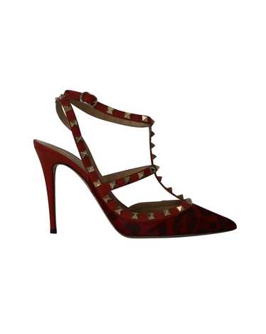 Valentino Leopard Print Caged Rockstud Pumps in P… - image 1