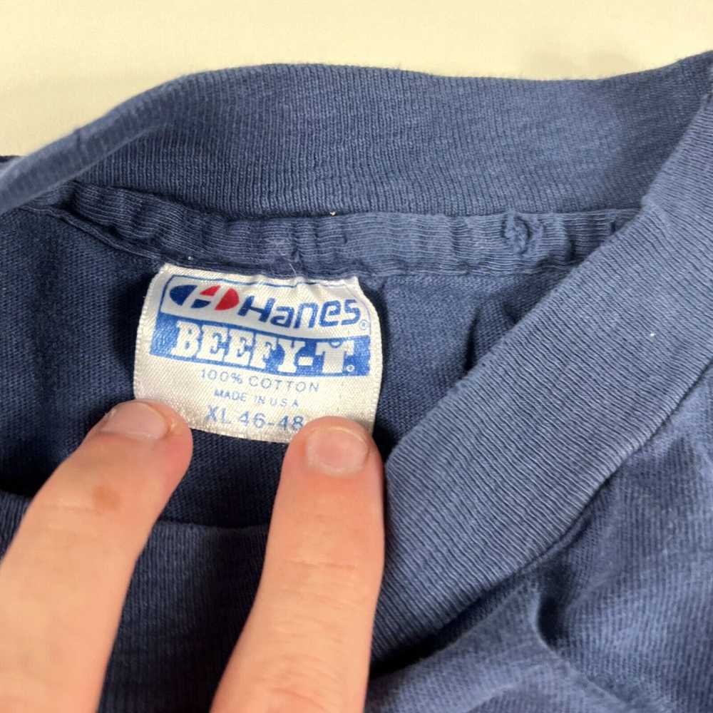 Hanes Vintage Blank Blue Shirt XL Long Sleeve - image 2