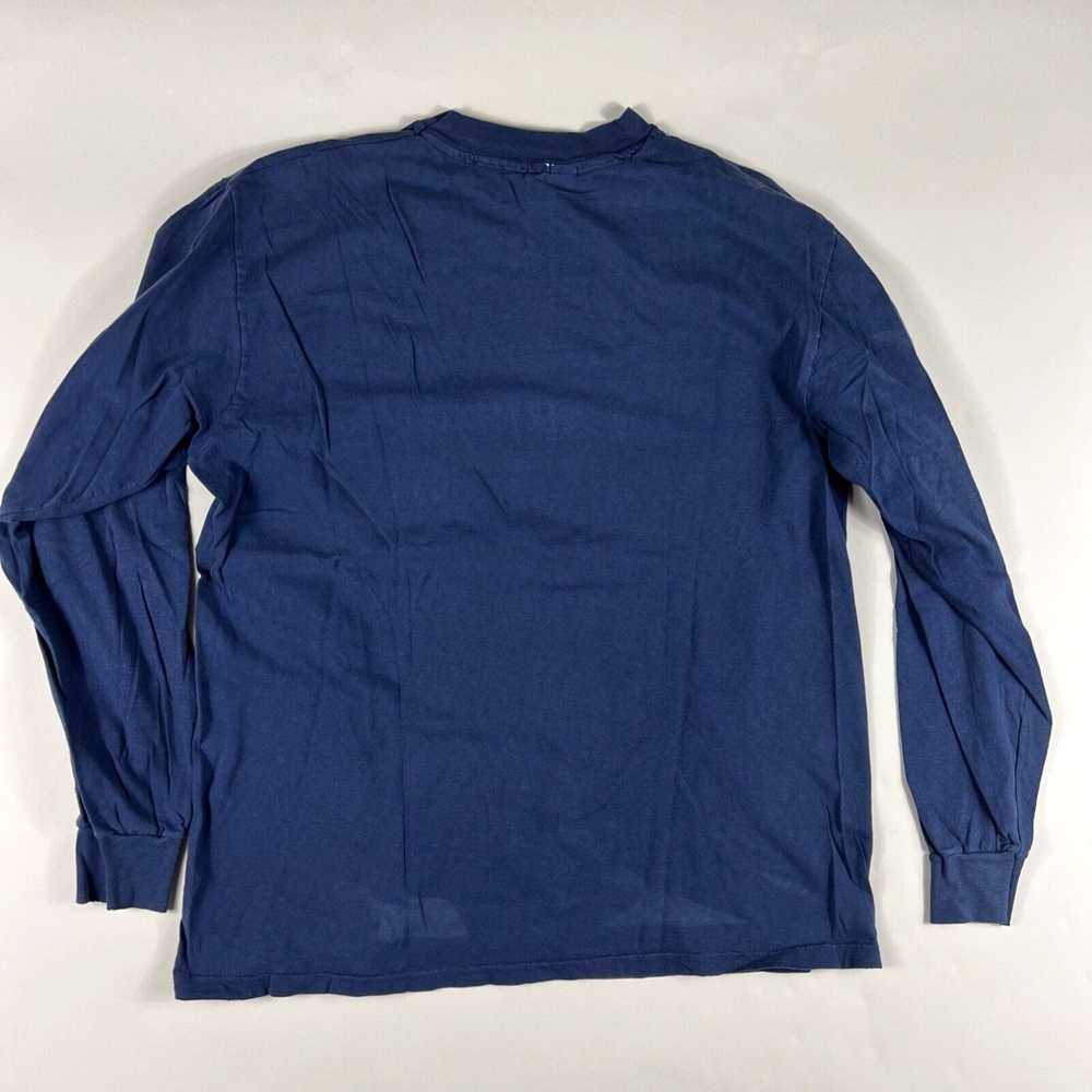 Hanes Vintage Blank Blue Shirt XL Long Sleeve - image 3
