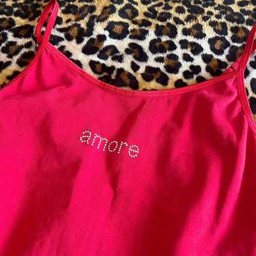 Amor tank The cutest vintage tank with bedazzled “