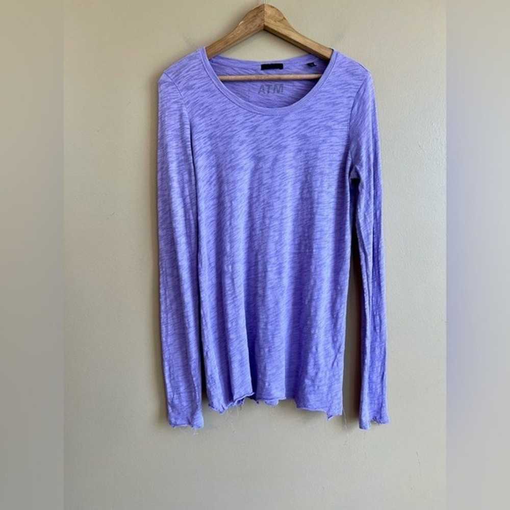 ersey Long Sleeve Destroyed Tee Size Small purple - image 3
