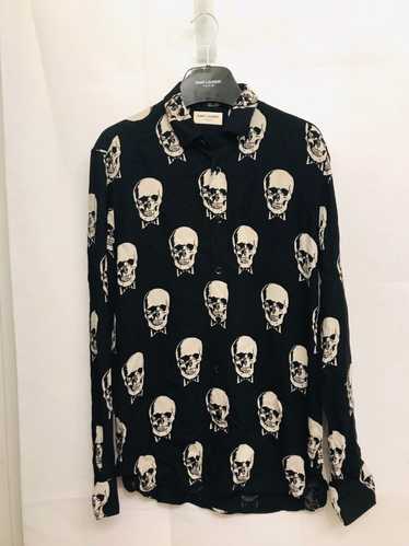 Saint Laurent Paris Fw15 Black Skulls Shirt