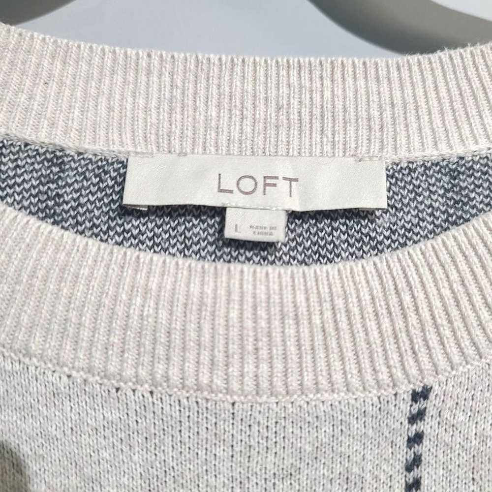 Loft LOFT Windowpane Shoulder Button Tunic Sweater - image 4