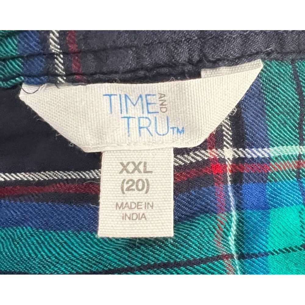 Other Time & Tru Blue & Teal Plaid Button Down Sz… - image 10