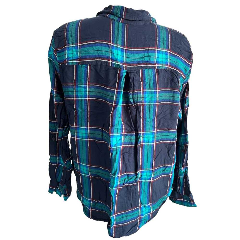 Other Time & Tru Blue & Teal Plaid Button Down Sz… - image 7