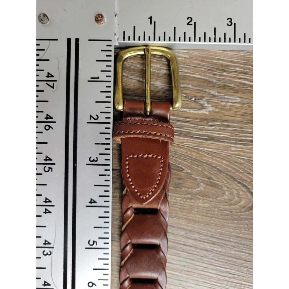 Buckle Full Grain Cowhide 38" Brown Leather Belt … - image 2