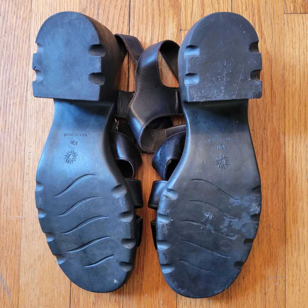 Vintage Westies 10M Leather Chunky Heel Sandals O… - image 3