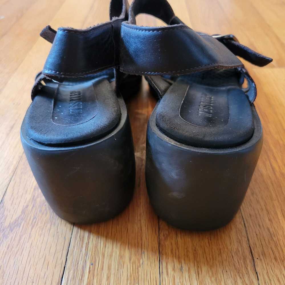 Vintage Westies 10M Leather Chunky Heel Sandals O… - image 6
