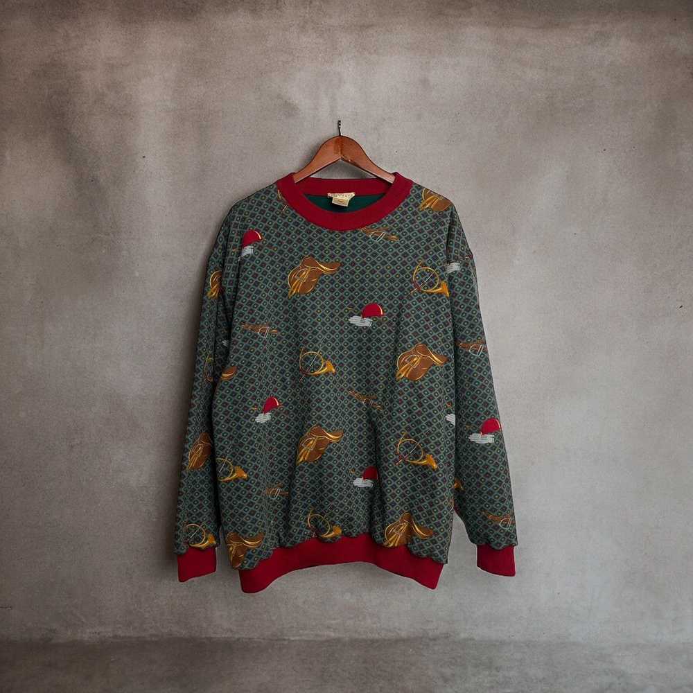 Gucci × Vintage GUCCI Crewneck Double Layer REVER… - image 3