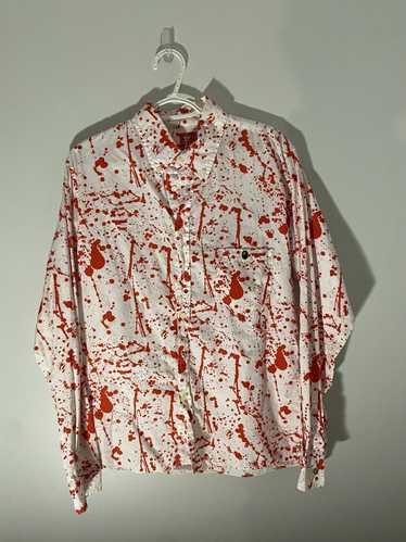 Bape Blood/Paint Splatter Button Down Shirt
