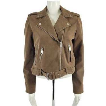 Levi's womens Size medium brown faux leather moto… - image 1