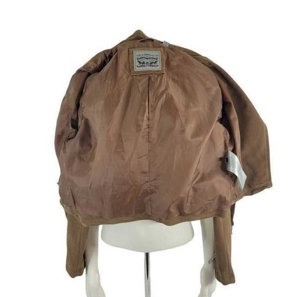 Levi's womens Size medium brown faux leather moto… - image 3