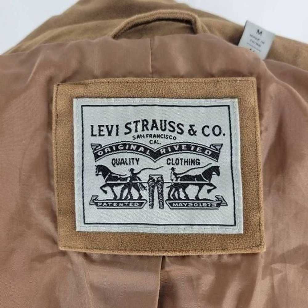 Levi's womens Size medium brown faux leather moto… - image 7