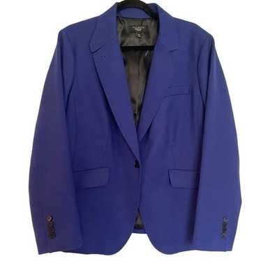 Talbots purple wool single button blazer size 14w - image 1