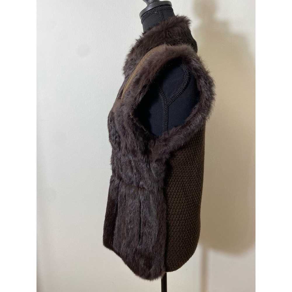 Linda Richards Luxury Brown Real Fur and Knit Ves… - image 2