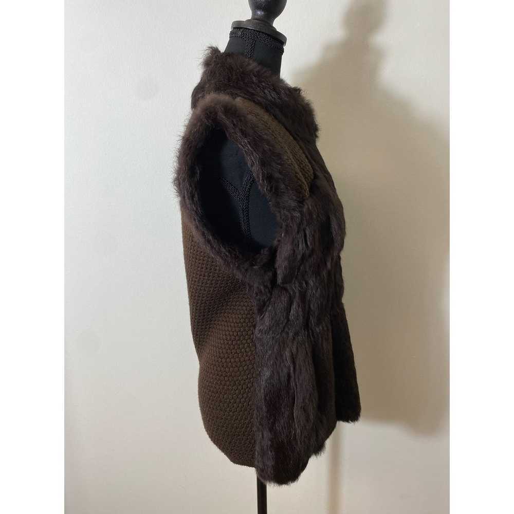 Linda Richards Luxury Brown Real Fur and Knit Ves… - image 3